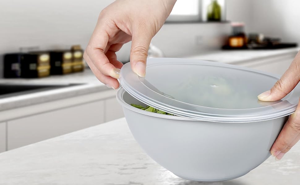 Greentainer Salatschüssel Set mit Deckel, 12-teiliges Rührschüssel aus ...