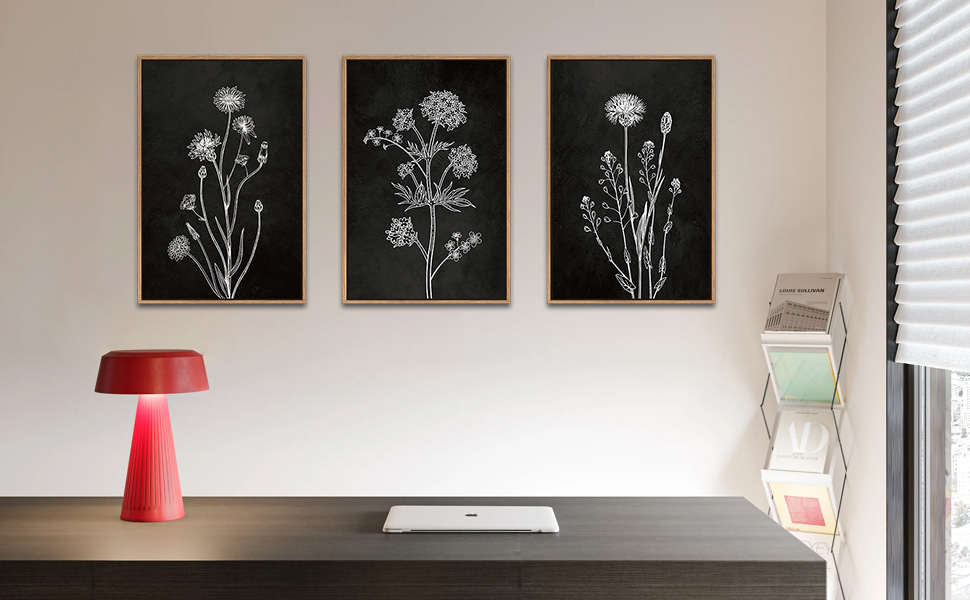 Floral Framed Canvas Wall Art Set
