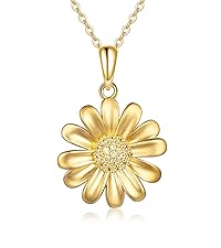Amazon.com: KECHO 14K Gold Daisy Necklace Gifts for Women