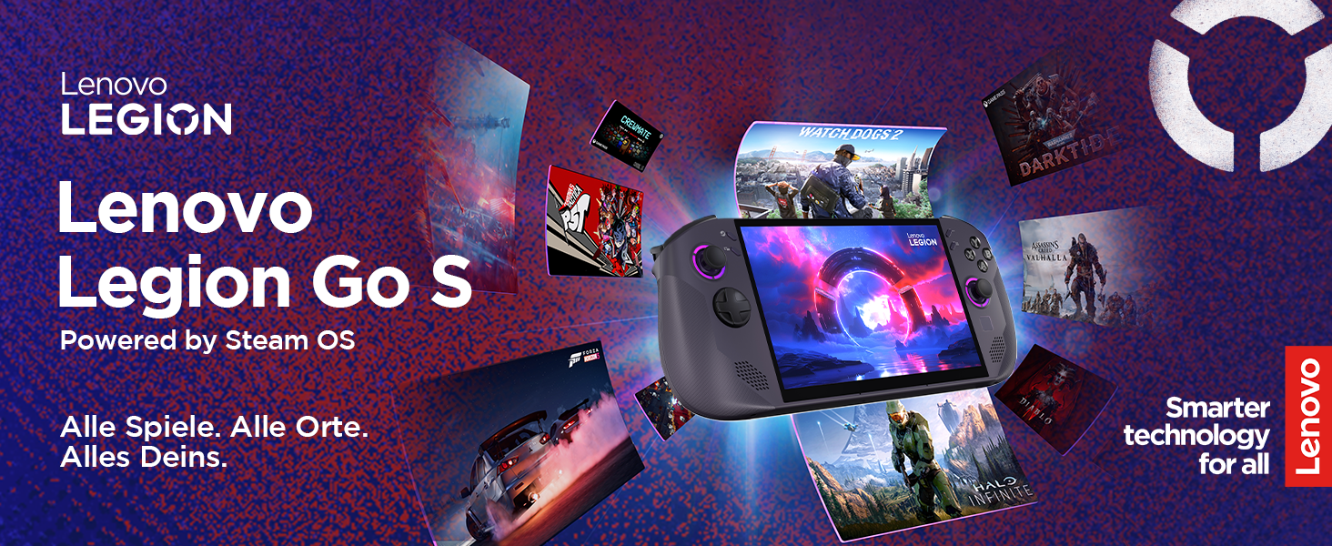 Lenovo Legion Go S console with Steam OS. All games. All places. All yours.