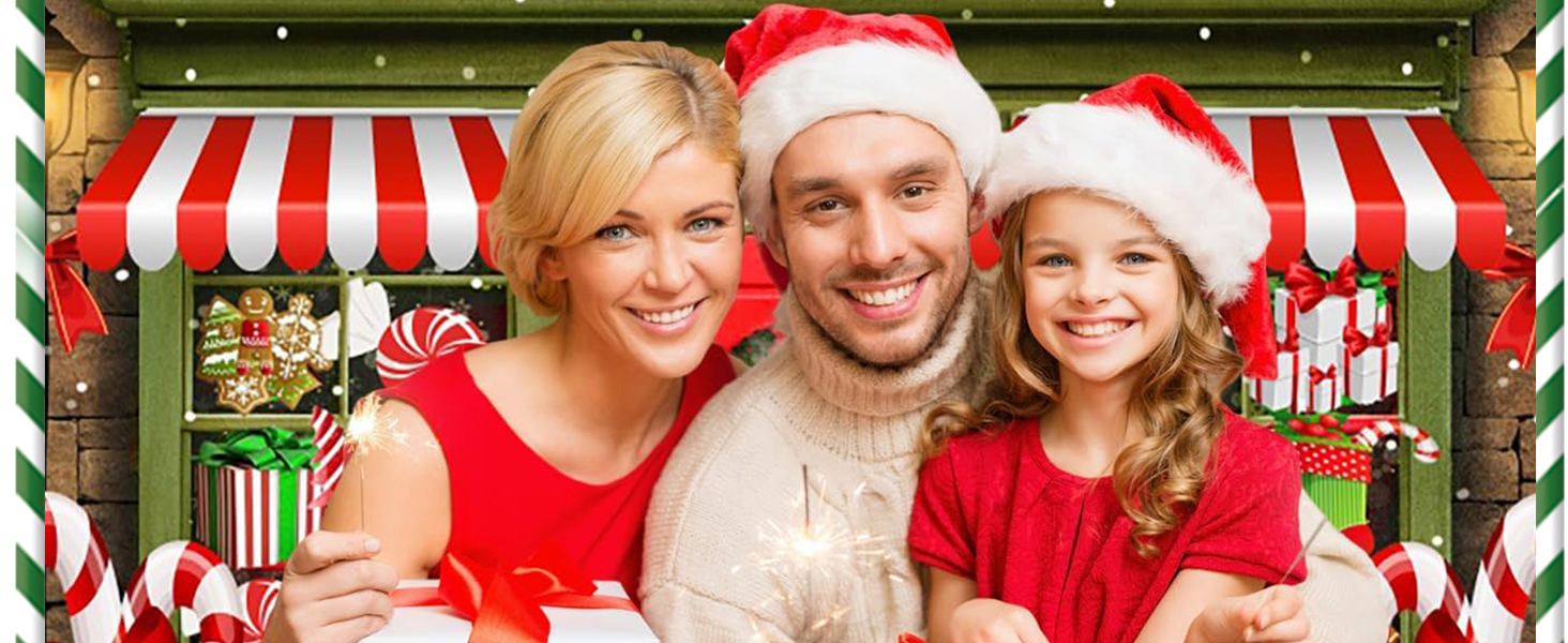 Red and Green Christmas Backdrop