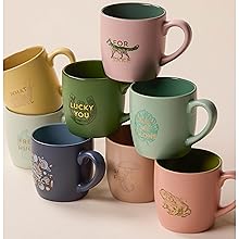 Stacks of ceramic mugs