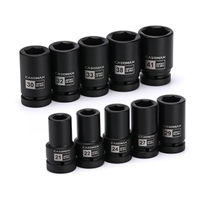 CASOMAN 10PCS 1-Inch Drive Deep Impact Socket Set