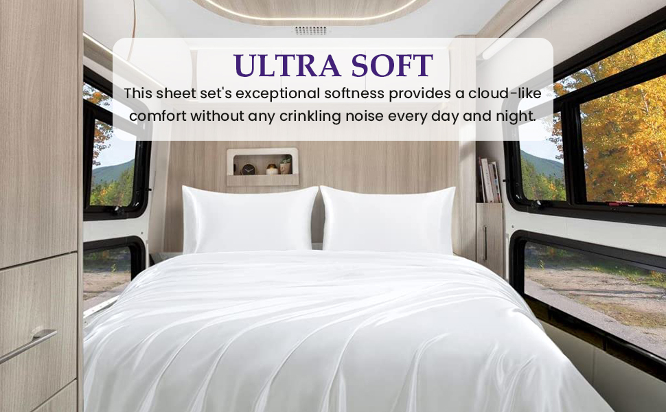 RV Bunk Sheet Set 38" X 75" Dark Grey Color for Cot Bunk