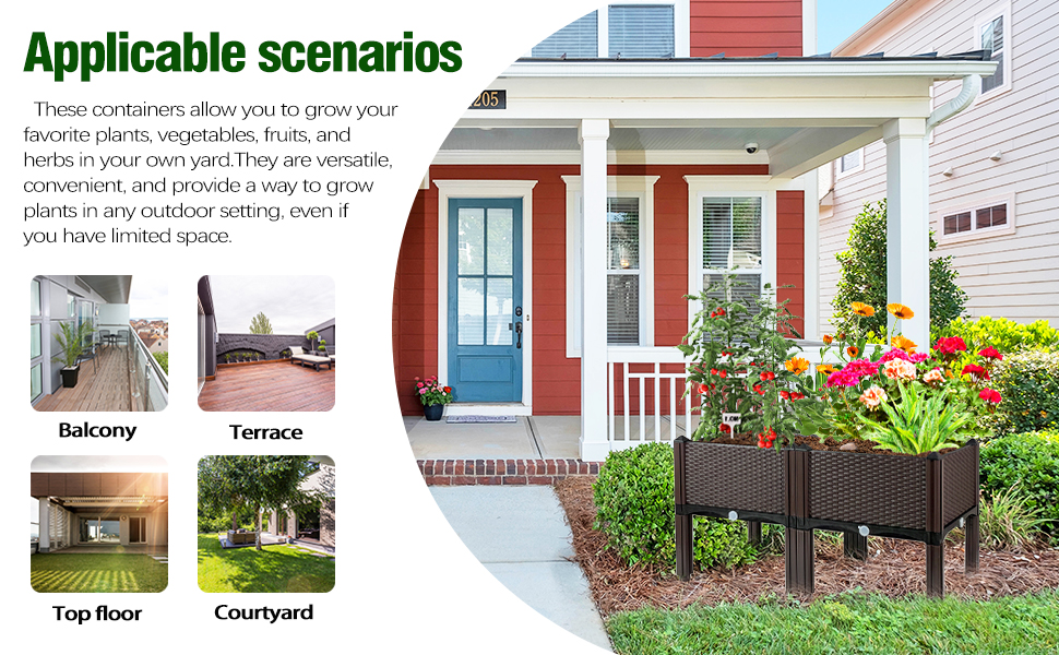 Raised Garden Bed with Legs Planters for Large planters