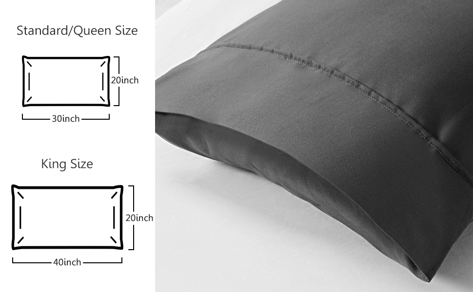 MERITLIFE Pillow Cases Queen 12 Pack(Dark Grey, Standard 20 x 30 inch)WrinkleFree, Fade