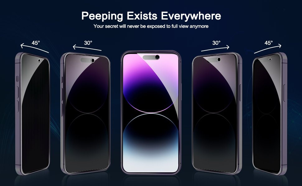 Fotbor for iPhone 14 Pro Privacy Screen Protector, [2 Pack