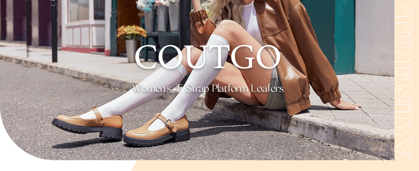 Women's T Strap Platform Loafers