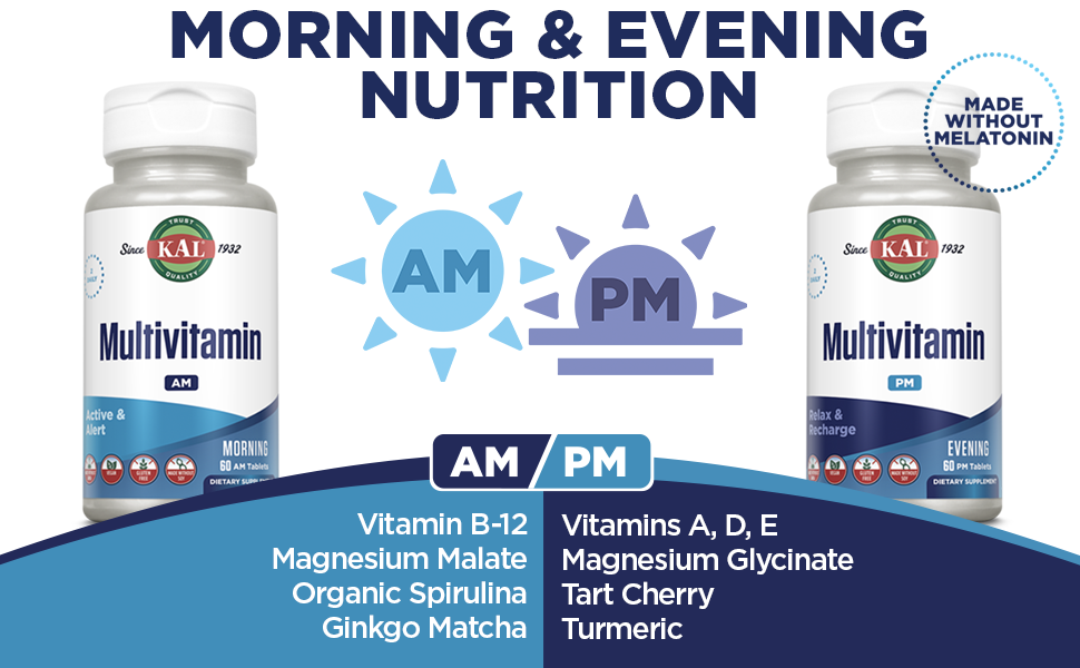 KAL Universal AM/PM Multivitamin - Morning & Evening Nutrition