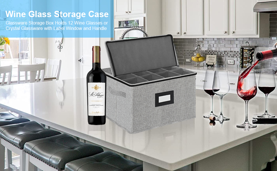 VERONLY Stemware Storage Cases, Wine Glass Storage Box