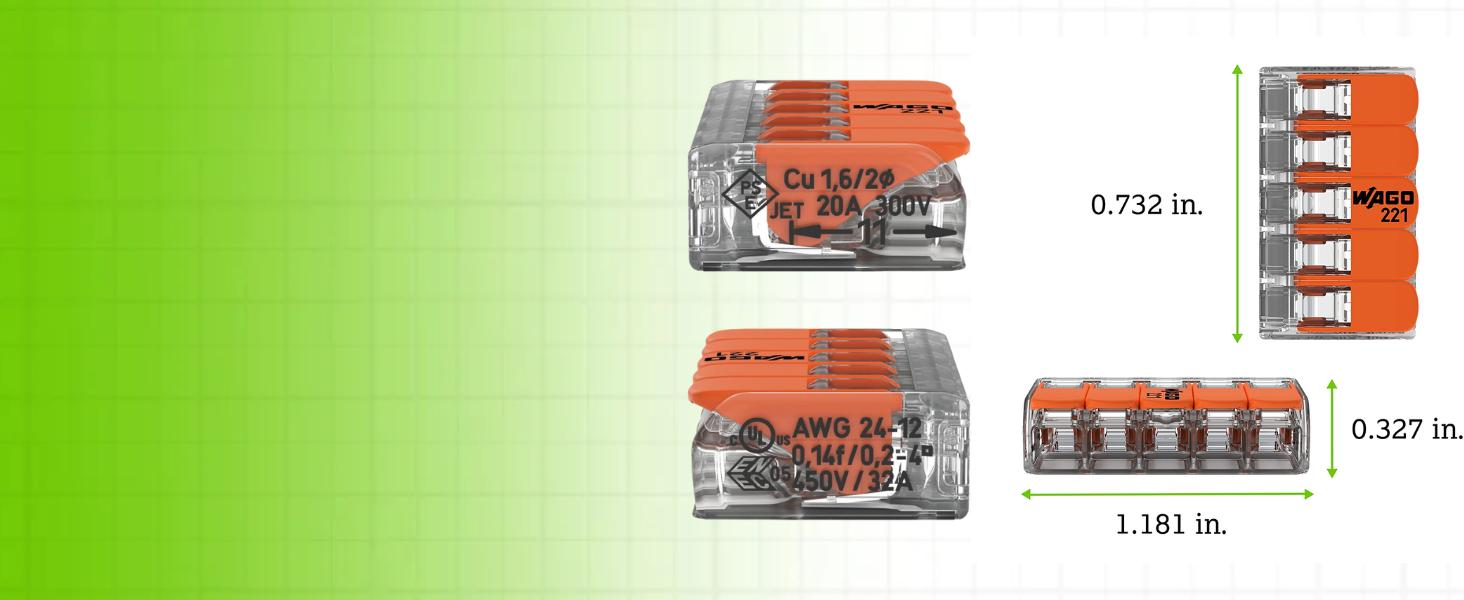 WAGO 221 Series Compact Splicing Wire Connector Assortment Pack 75pc