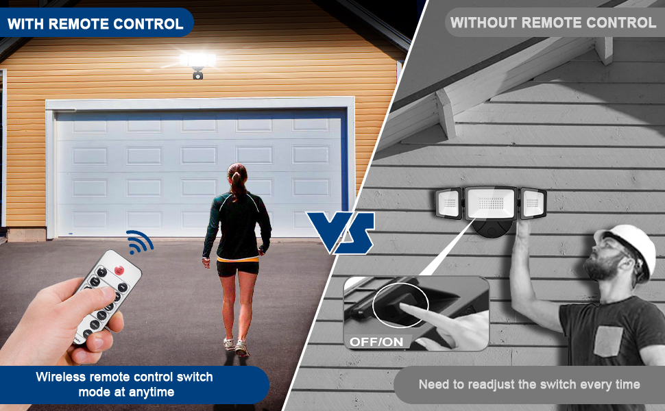 EMANER Outdoor Security Light Remote Control, Dusk to Dawn 280W Equiv. Motion Sensor Floodlight