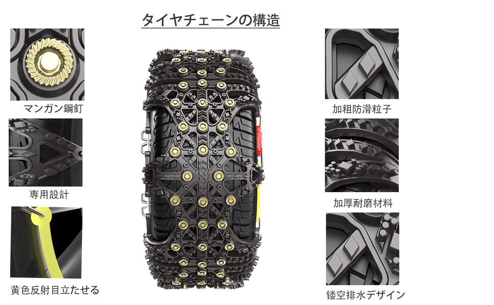 Amazon | タイヤチェーン 非金属 195/65R16 205/60R16 215/65R15