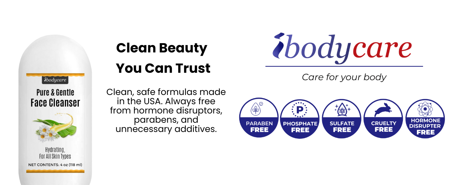 ibodycare clean beauty trust purify paraben free sulfate cruelty phosphate cleanser face