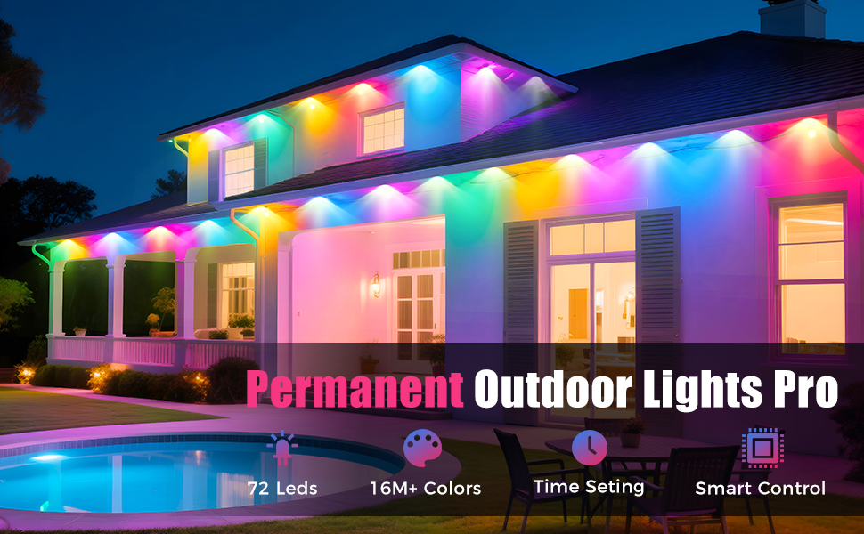 POOFZY Permanent Outdoor Lights for House