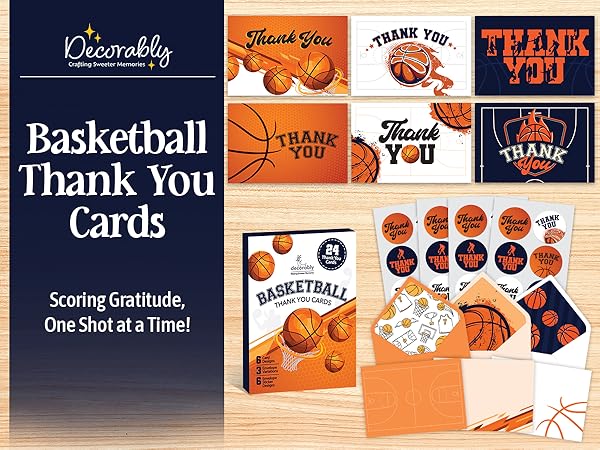 Amazon.com : Decorably 24 Pack 6x4in Thank You Cards for Basketball Coaches with Envelopes & Stickers, 6 Playful Designs Thank You Basketball Cards, Blank Inside - Kid's Party, Birthday : Office Products amazon-com-decorably-24-pack-6x4in-thank-you-cards-for-basketball-coaches-with-envelopes-stickers-6-playful-designs-thank-you-basketball-cards-blank-inside-kid-s-party-birthday-office-products