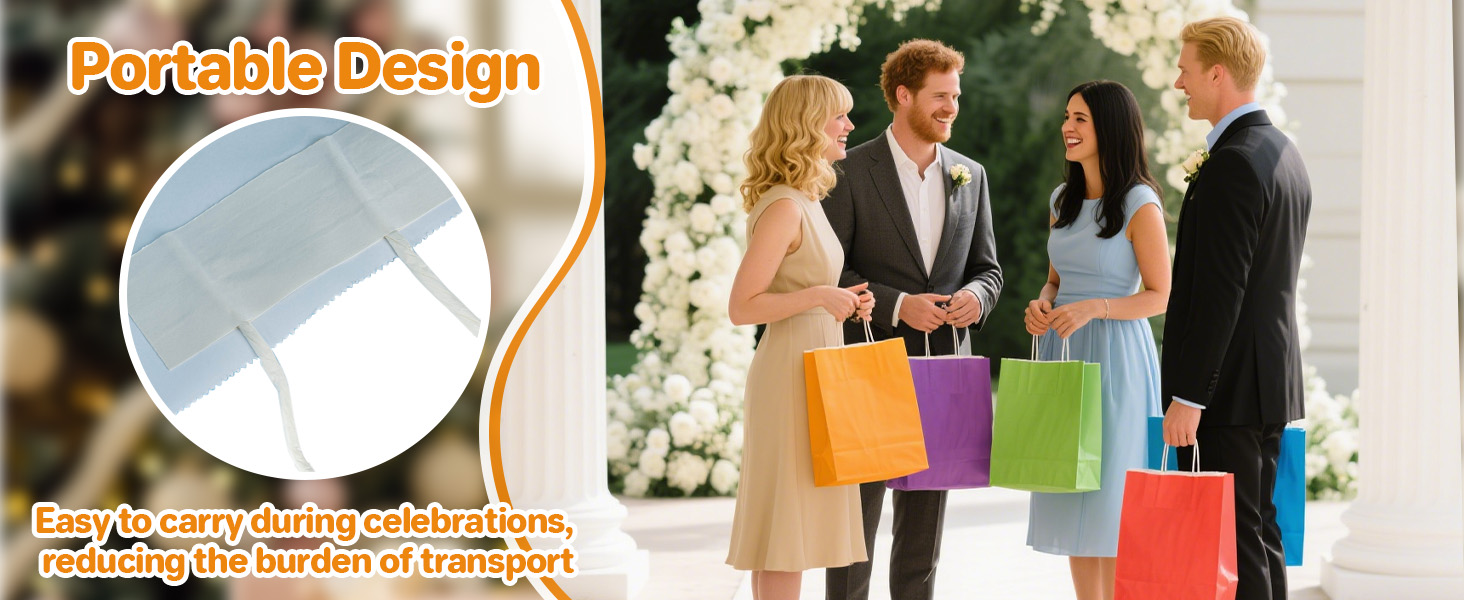 Small Paper Gift Bags with Handles Bulk White Kraft Paper Bags for Party favor Retail Grocery