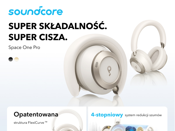 soundcore Space One Pro firmy Anker, adaptacyjne słuchawki z