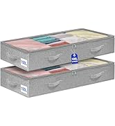 punemi 100L Under Bed Storage Containers, 2PCS Extra Large Underbed Storage Bags, Foldable Clothe...