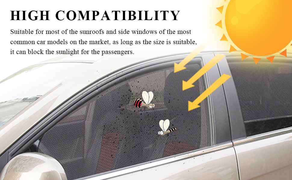 These car window screens fit the sunroofs and side windows of most common car models on the market.