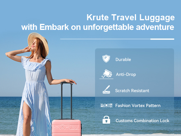 Amazon.com | Krute Luggage Suitcase with Spinner Wheels 28-Inch