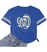 Game Day Football T Shirts Women Tis The Season Football Graphic Tee Funny Sunday Shirt Casual Sh...