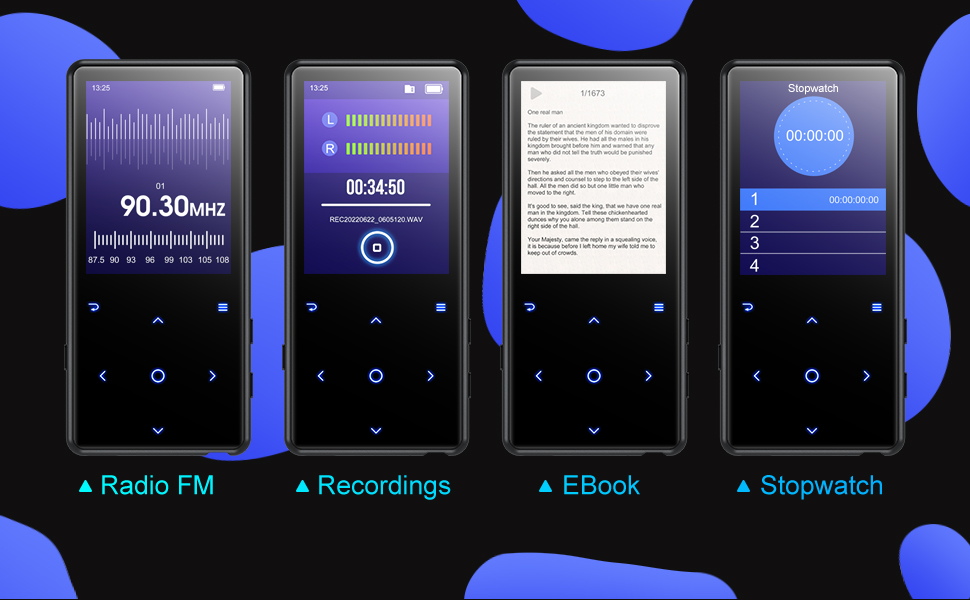 32GB MP3 Players with Bluetooth 5.0, MECHEN D51 Portable Music Player