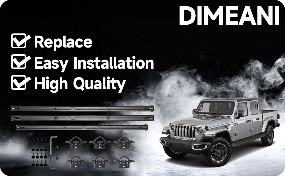 DIMEANI fit for Jeep Gladiator Bed Rails System, Jeep