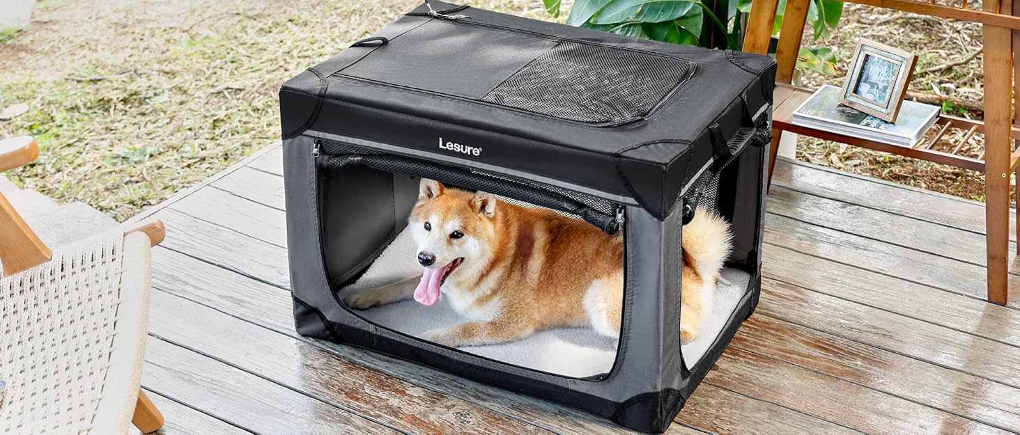 Lesure Soft Collapsible Dog Crate 36 Inch Portable
