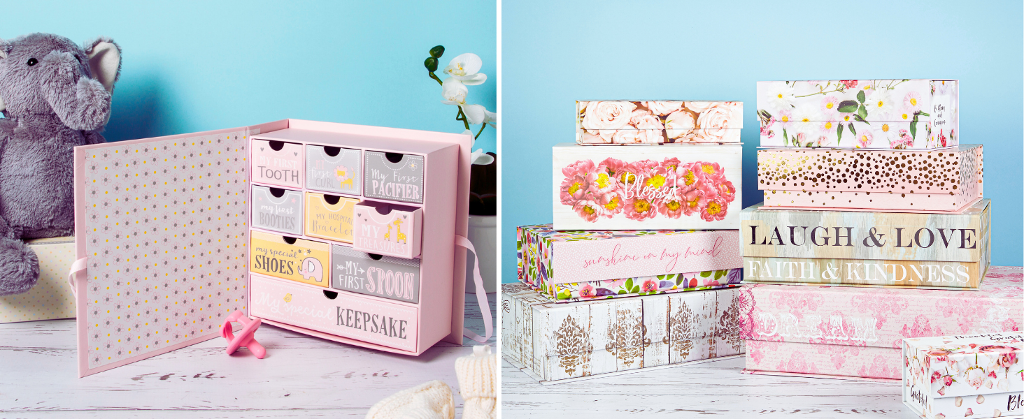 storage decorative boxes paperboard keepsakes