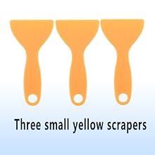 Three small yellow scrapers
