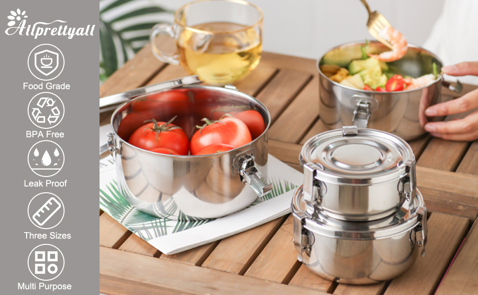 Leepenk Premium Stainless Steel Food Storage Containers 304 Grade The