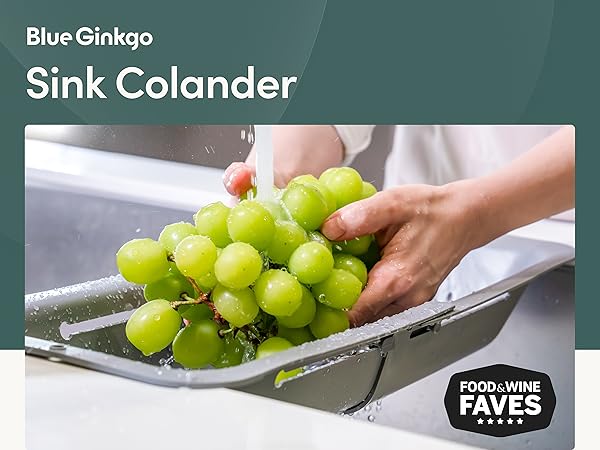 m.a.m.a  Amazon.com: BLUE GINKGO Over the Sink Colander Strainer
