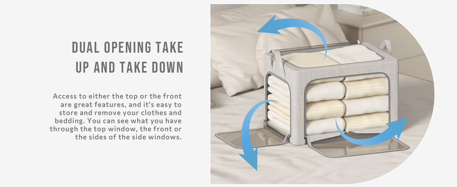 5 Pack Clothes Storage Bins Storage Organizer Bin with