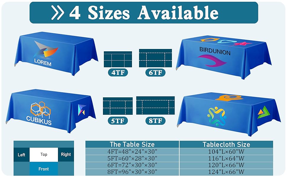 Custom Table Cloth with Business Logo Text, Custom