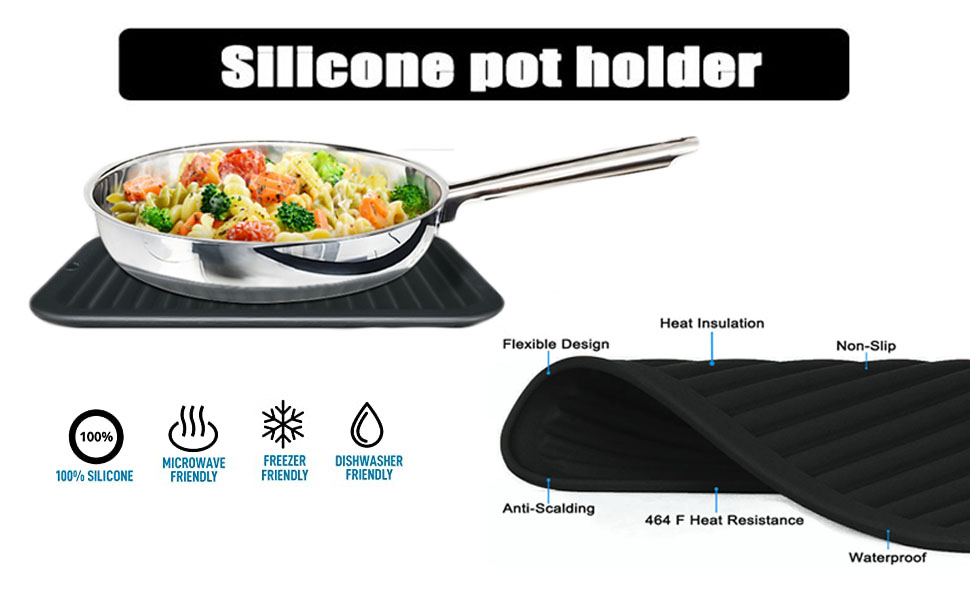 Trivets Silicone for Kitchen Worktops Hot Pans Mats for Pot Pots Large