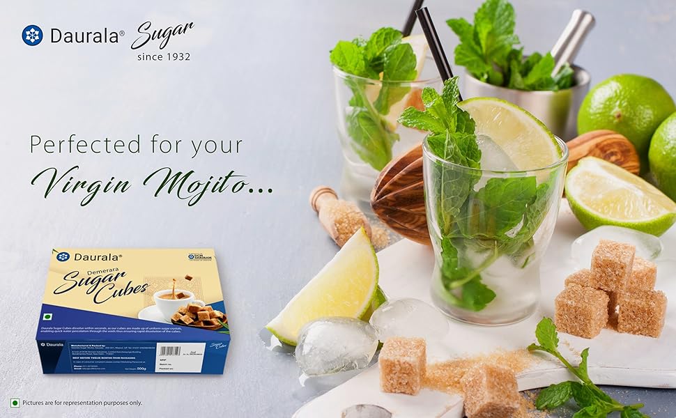 Daurala White Sugar Cubes 2 Kg (480 Cubes) Sulphur Free, Quick