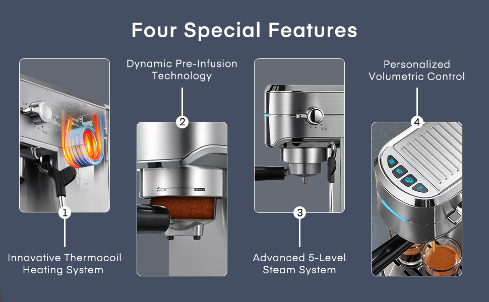 stainless steel espresso maker
