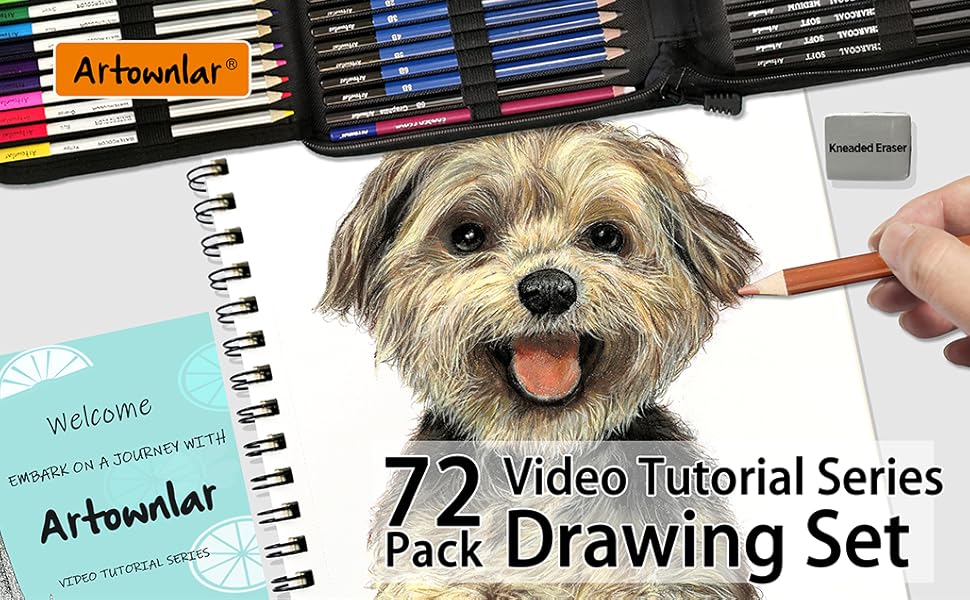 Artownlar 72 Pack Drawing Sketching Set with 8x11