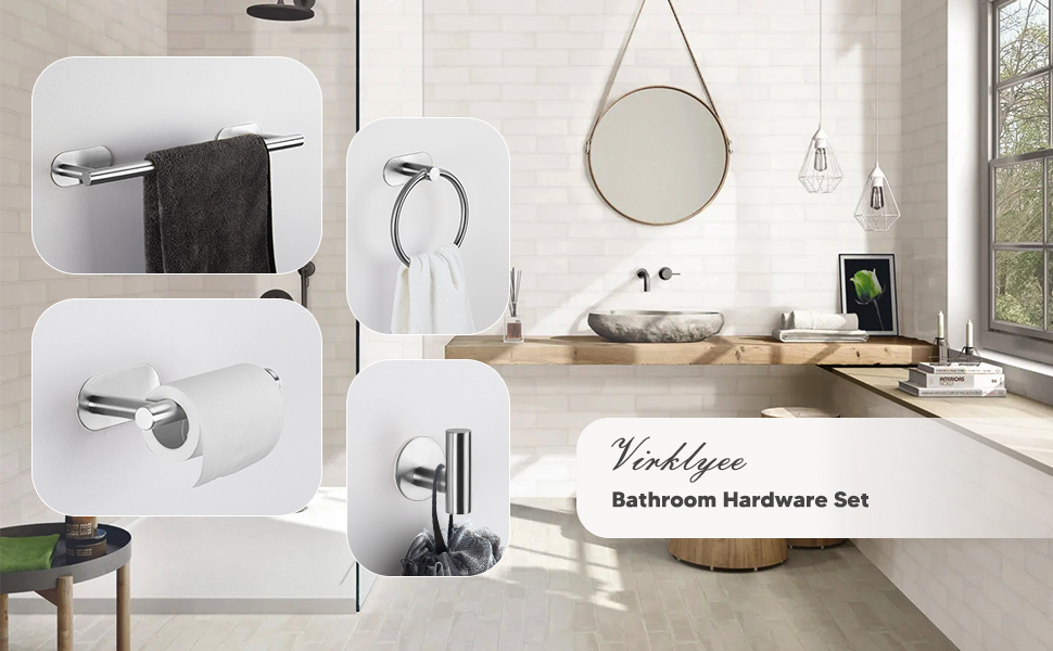 Virklyee Conjunto Toallero Toallero de 5 Piezas: Toallero de ...