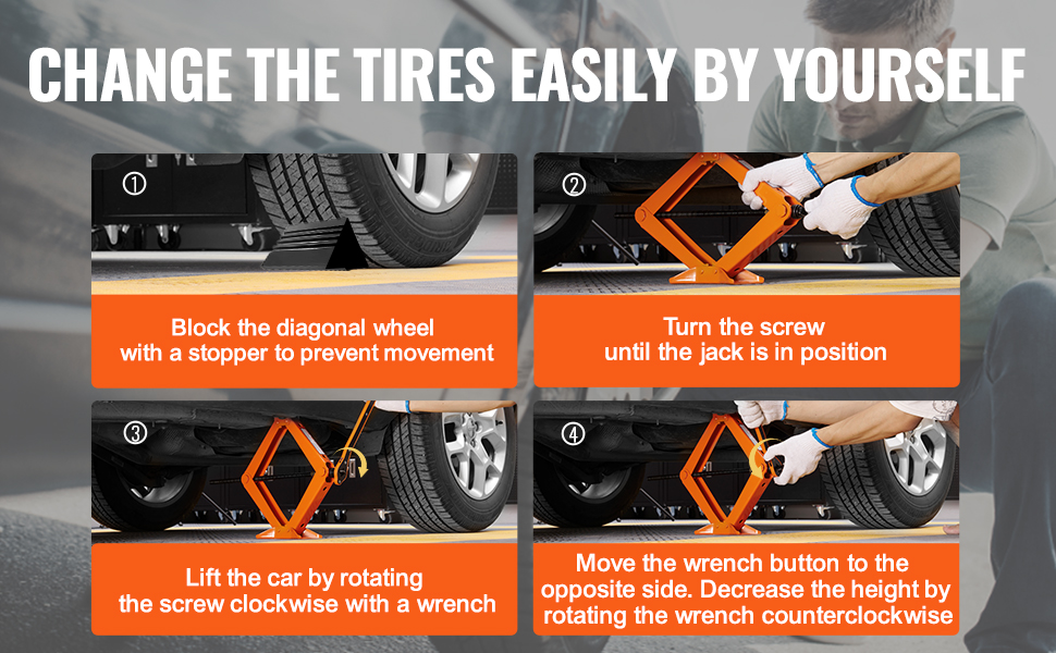 VEVOR Scissor Jack, 2.5 Ton/5512 lbs Scissor Car Jack, 3.7