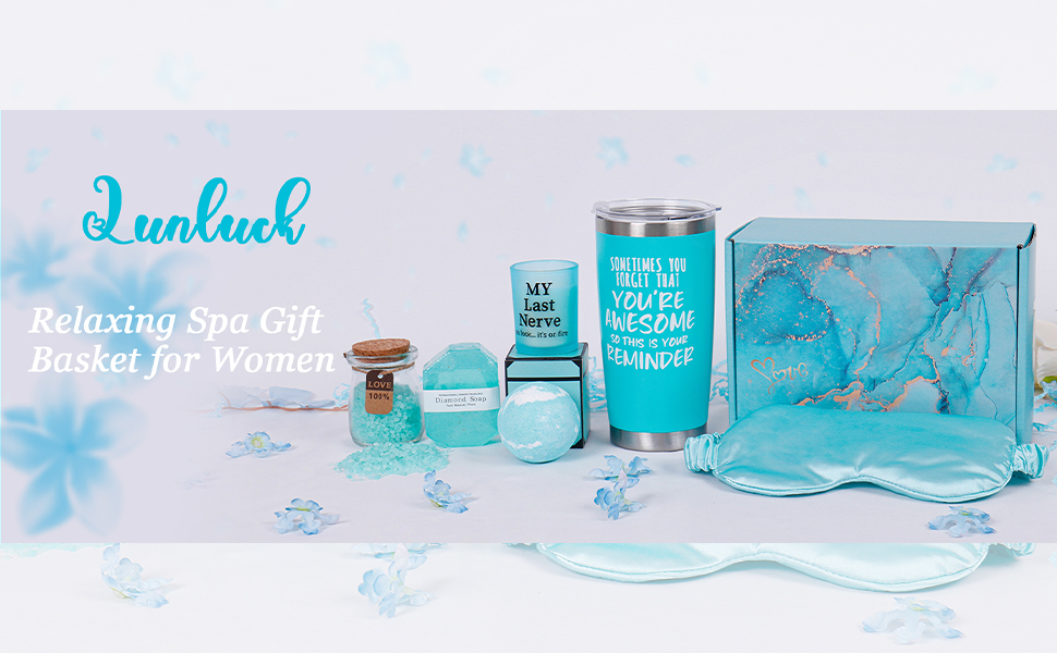 Lunluck Gifts for Women, Relaxing Spa Gift Basket Set, Bath and Body