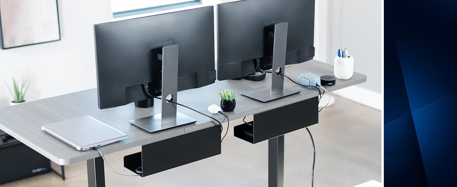 Extra Deep Under Desk Cable Management Tray