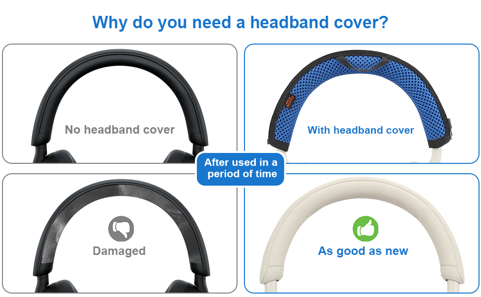 Desing Wish WH1000XM5 Headband Cover Air Mesh Fabric