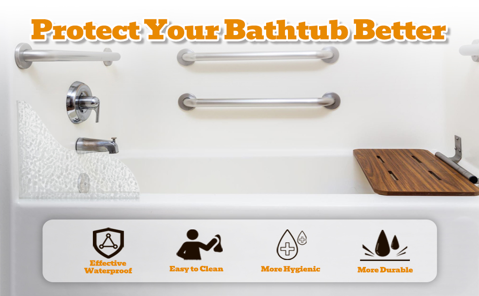 Honitra SelfAdhesive Shower Splash Guard, 2Pcs Transparent