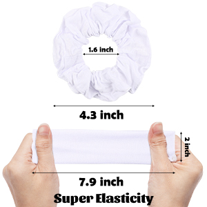 WT-hair ties-White Band 24p