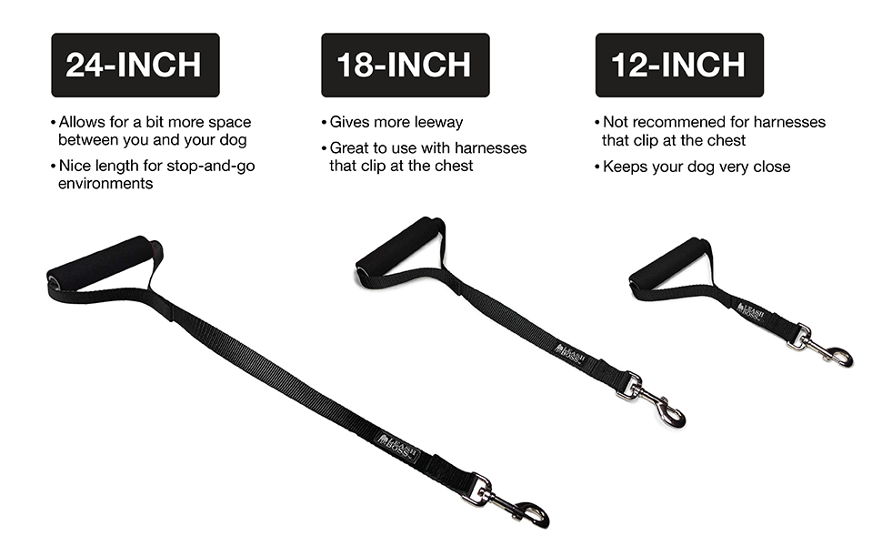 Leashboss Traffic Handler 12 Inch Short Dog Leash for