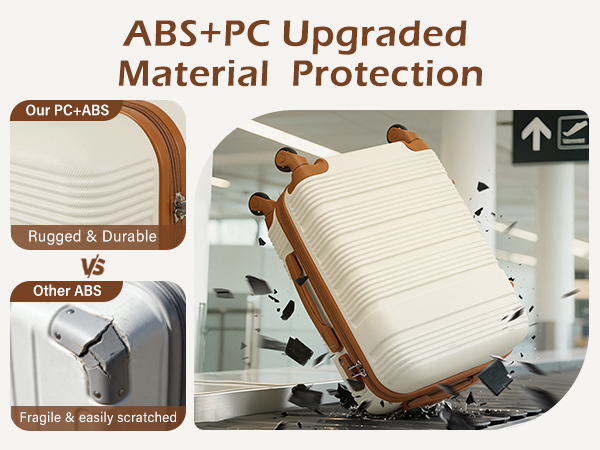 Amazon.com | LONG VACATION 6 Piece ABS+PC Hardshell Luggage Set