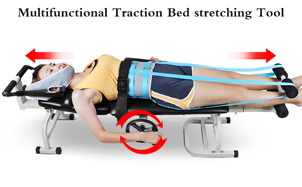 Back Stretch Bench with Cervical Traction for Spine Decompression Back Stretch Machine