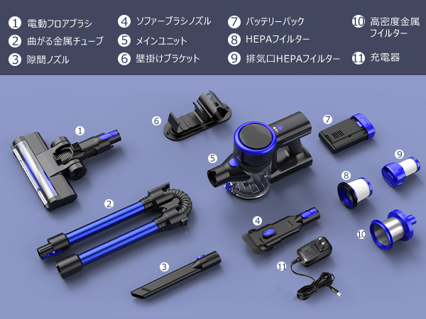 【新品】掃除機　コードレス　腰痛ゼロ設計　超強力　50分連続　HEPAフィルター Amazon.co.jp: Zyvrex 掃除機 コードレス【腰痛ゼロ設計